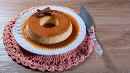 Condensed milk pudding with caramelized sauce