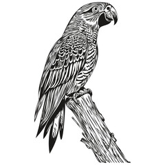 Realistic parrot vector, hand drawn animal illustration parrots