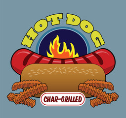 A hot dog that is char-grilled.