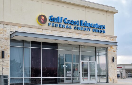 Gulf Coast Educators Federal Credit Union exterior in Houston, TX. Local financial institution for Texan school staff.