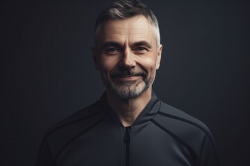 Fototapeta premium Portrait of a handsome middle-aged man in sportswear