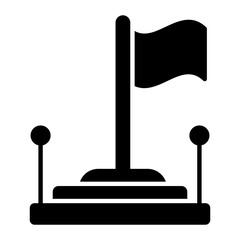 School Flag Glyph Icon