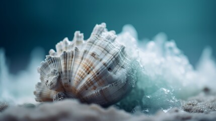 Fototapeta na wymiar Seashell with sea. Generative AI