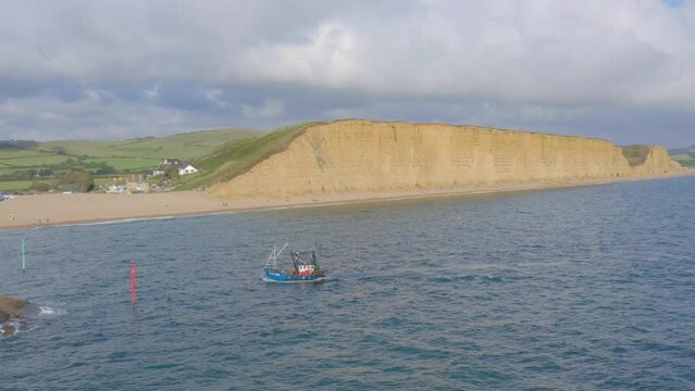 A Commercial Fishing Vessel at Sea in the UK
