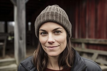 Portrait of a beautiful woman in a hat in the countryside.