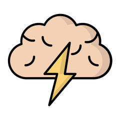 Brainstorming Line Color Icon