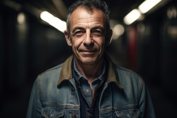 Fototapeta premium Portrait of a senior man in a subway station, looking at the camera.