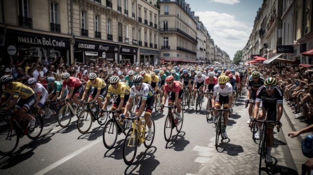 Tour de France, bicycle race, sport. Generative AI