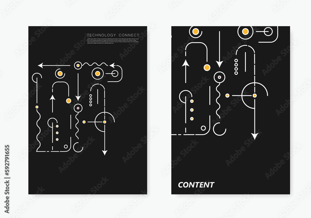 Poster abstract geometric shapes on cover brochures. vector pattern texture. technology creative design