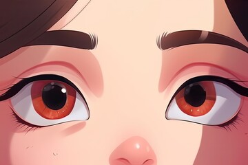 close-up portrait of a person with beautiful brown eyes. Generative AI