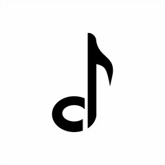 Music note logo design with letter C D concept.