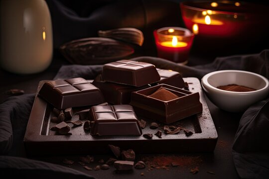 chocolate massage with warm chocolate and scented oils, created with generative ai