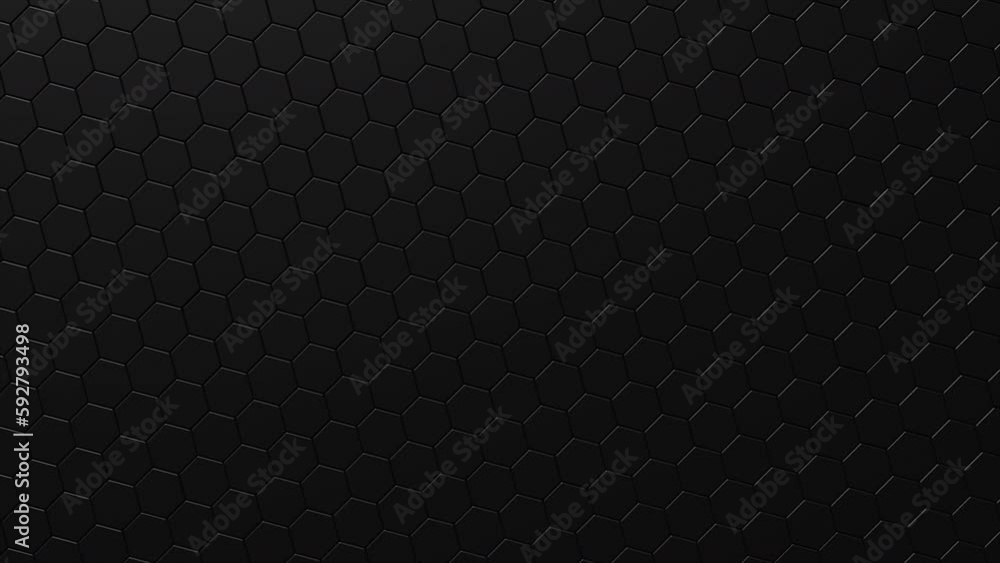 Aufkleber black hexagon grids. computer generated 3d render