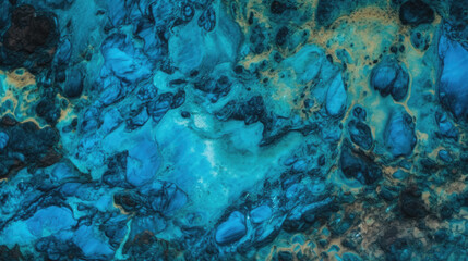 Acid Stained Weathered Azurite Texture Background - generative ai