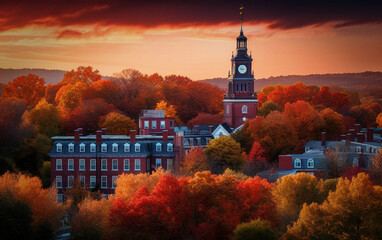 Captivating Hanover: Fall Foliage Charm - generative ai