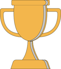 a gold trophy with white background