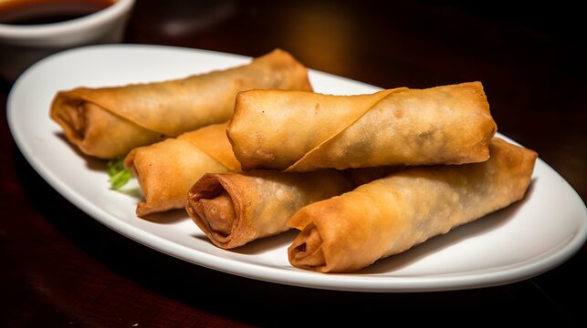 Crispy Spring Rolls - A mouth-watering Chinese appetizer with a crunchy exterior and savory fillings