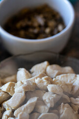 cooked chicken cubes for chinese food