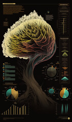 infographic chart data visualisation artwork schematics diagram measurements marginalia abstract filigree scientific intricate typography tarot card