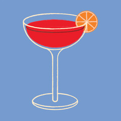 Cocktail vector flat illustration. Classic cocktail.
