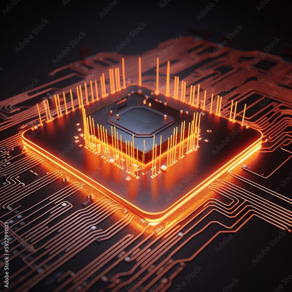 Poster printed circuit board with processor, generative ai
