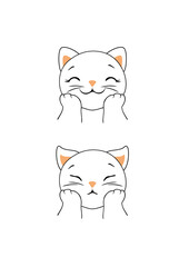 Happy and dreaming cats portraits