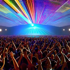 Lasershow l&auml;sst die menge eskalieren | AI-Art