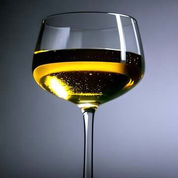 Eleganter Weißwein: Schattenspiel im Glas | AI-Art