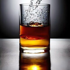 Spritziger Whiskey-Moment: Der eindrucksvolle Tanz von Eis und Fl&uuml;ssigkeit | AI-Art
