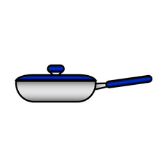 Frying pan icon on white.