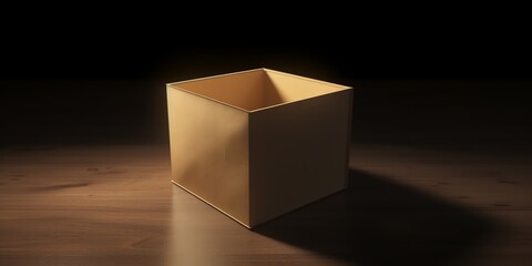 Craft paper box mockup. Copy space for text and logo. Empty carton packaging for takeaway delivery. Generative AI. Kraft brown box made isolated on white background
