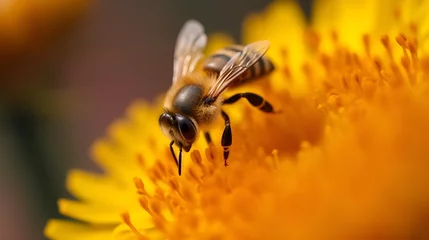 Fototapete Rund bee on flower © Keir