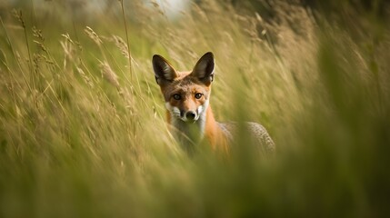 fox in the grass