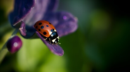 Fototapeta na wymiar ladybug on flower