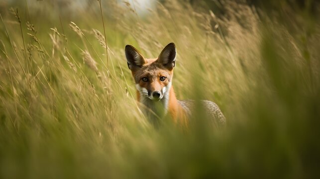 fox in the grass