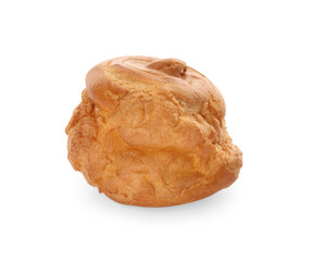 One delicious fresh profiterole isolated on white