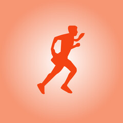 Fototapeta na wymiar silhouette of business man running