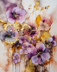 Abstract Flowers for Background. AI generated Illustration.