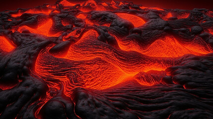 Abstract volcanic style background, hot lava flow Generative AI