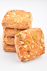Pista Bakery biscuit isolated on white background
