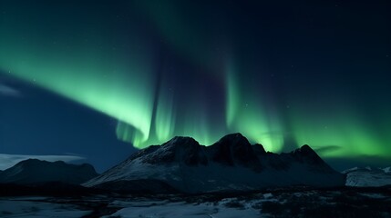 aurora borealis over the mountains