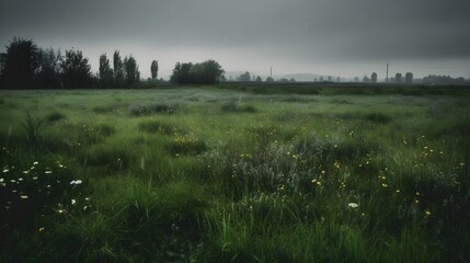 morning mist over grass