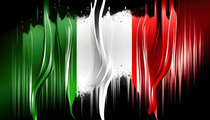 Italian flag color abstract modern wallpaper. Generative AI.