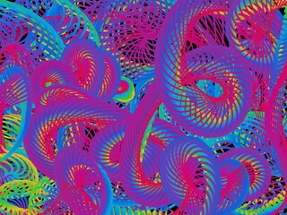 Illustration of  abstract psychic wave that represents an expanded awareness and experiences across mental, emotional, and spiritual realms that have trippy and dreamy visuals.