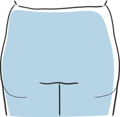四角いお尻のイラスト素材