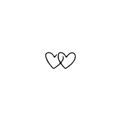 vector doodle illustration of two hearts joining together