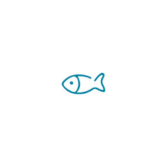 vector illustration of a blue fish doodle