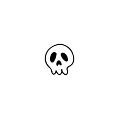 cute skull doodle illustration vector