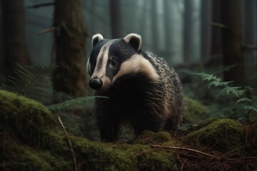 Obraz premium portrait of skunk in the forest
