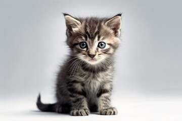 british kitten isolated on white background